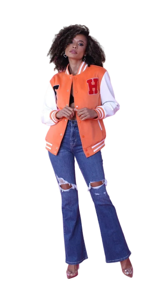Orange Varsity Jacket -82153
