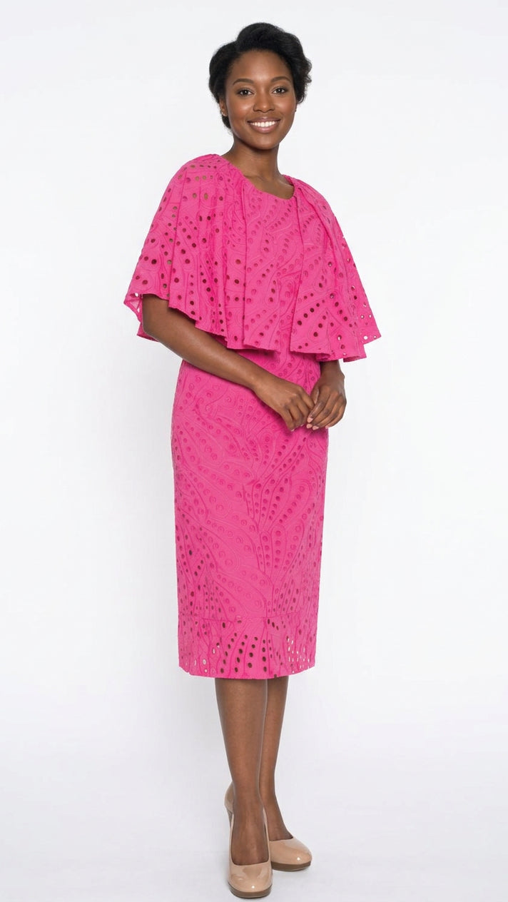 Fine Eyelet Dress w/ Angel Sleeves 4993