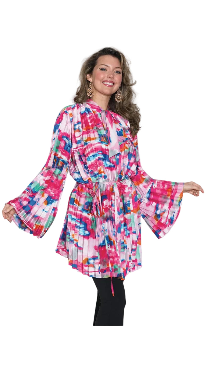Fine Poly Silky Feel Blouse w/ Removable Belt S124