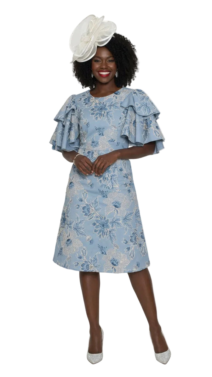 Fine Eyelet Dress w/ Double Butterfly Sleeve 4994