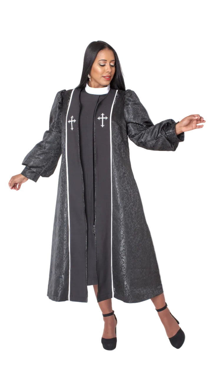Plus size Two-Piece Brocade Clergy Robe – 41071W