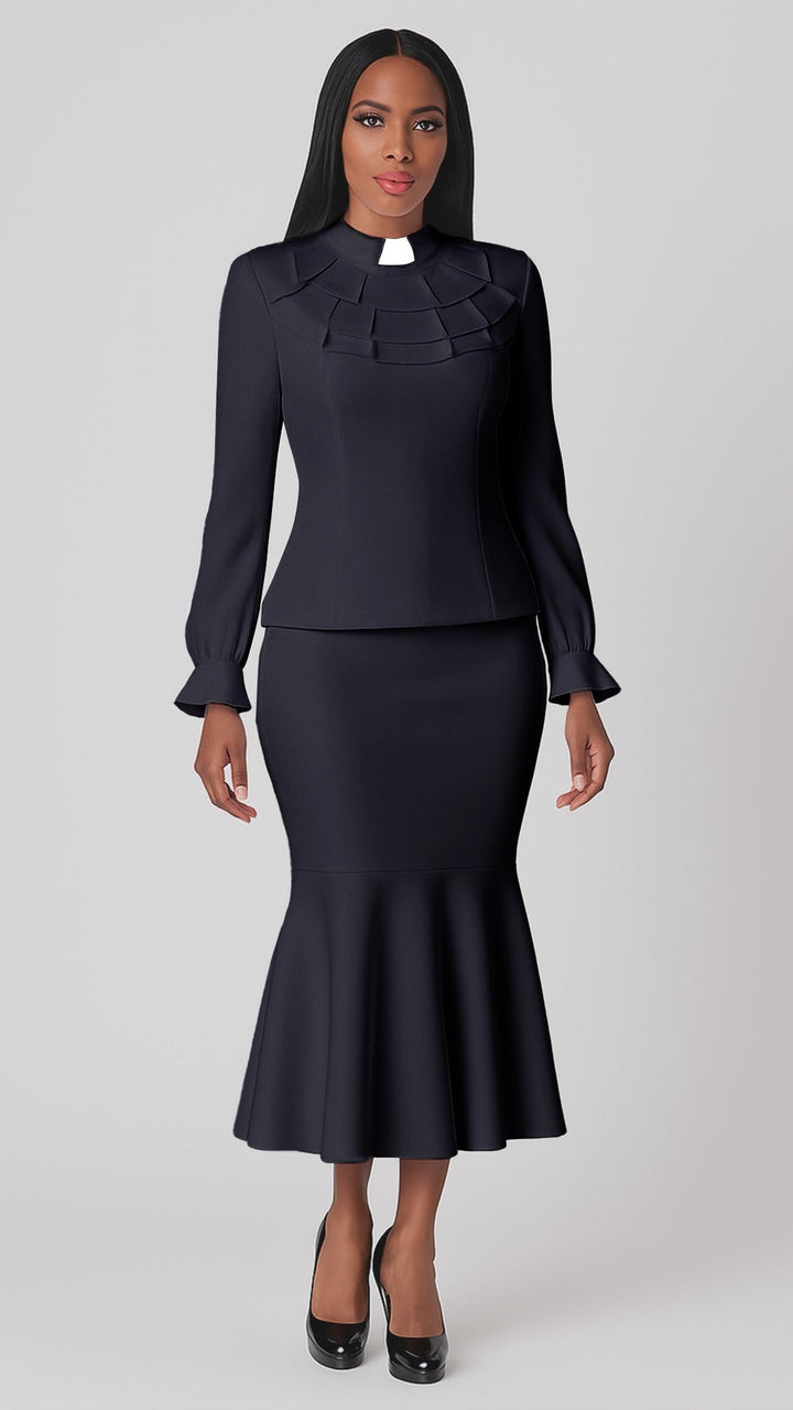 Plus Size Two-Piece Ruffle Church Set- 4601W