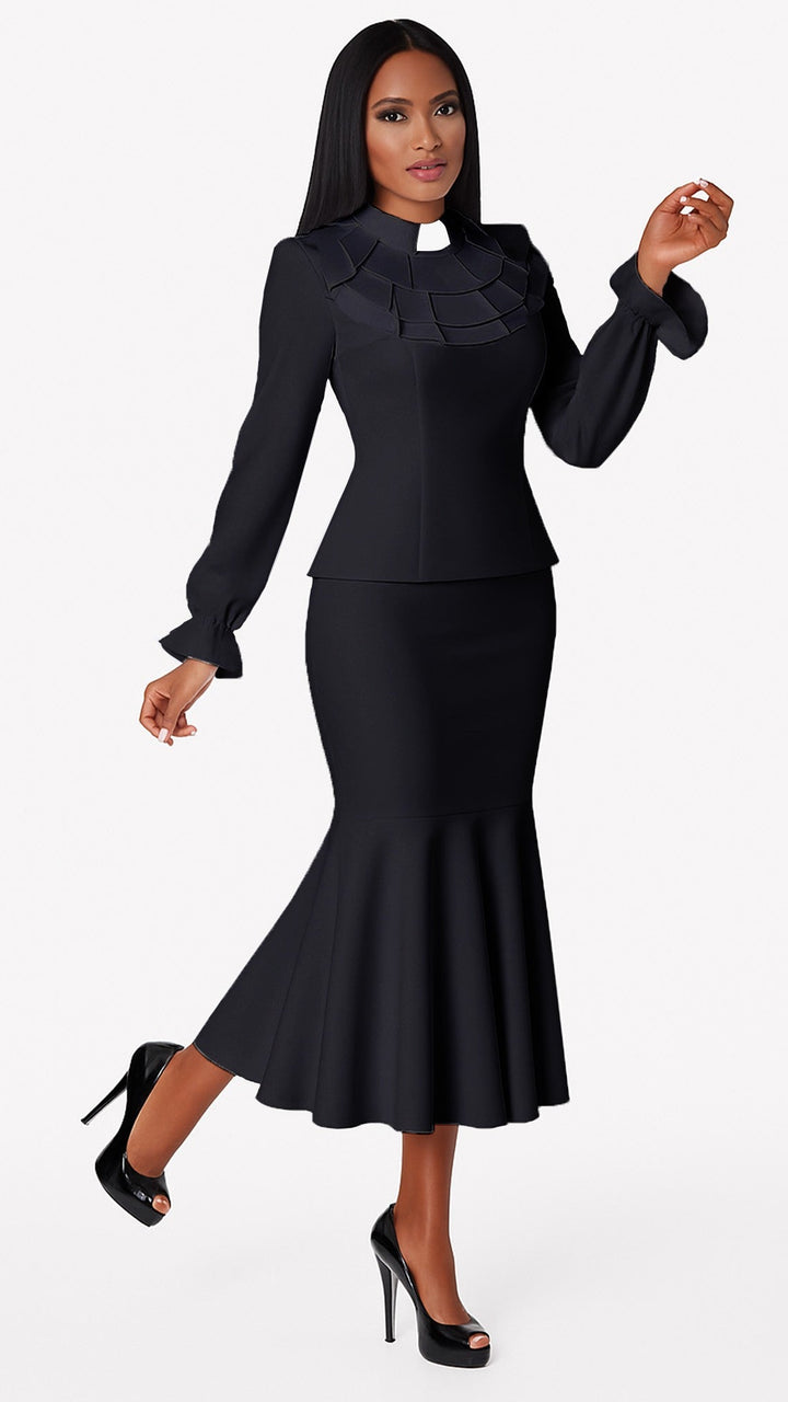 Plus Size Two-Piece Ruffle Church Set- 4601W