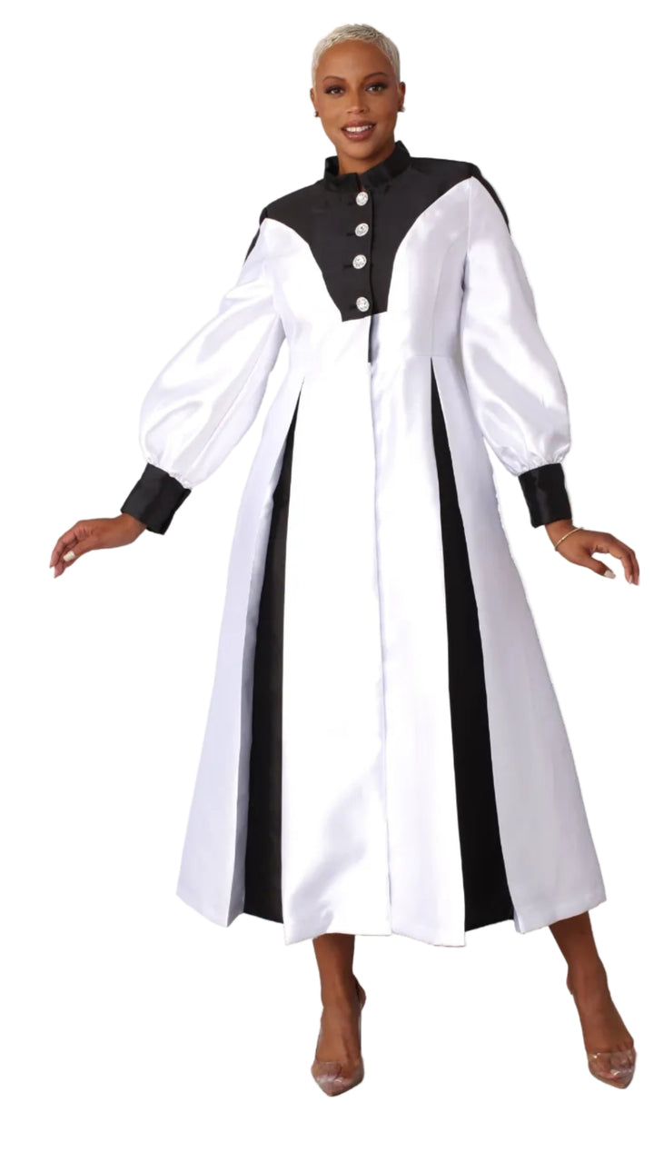 Plus Size Two-Toned Woven Cassock Robe- 4802W