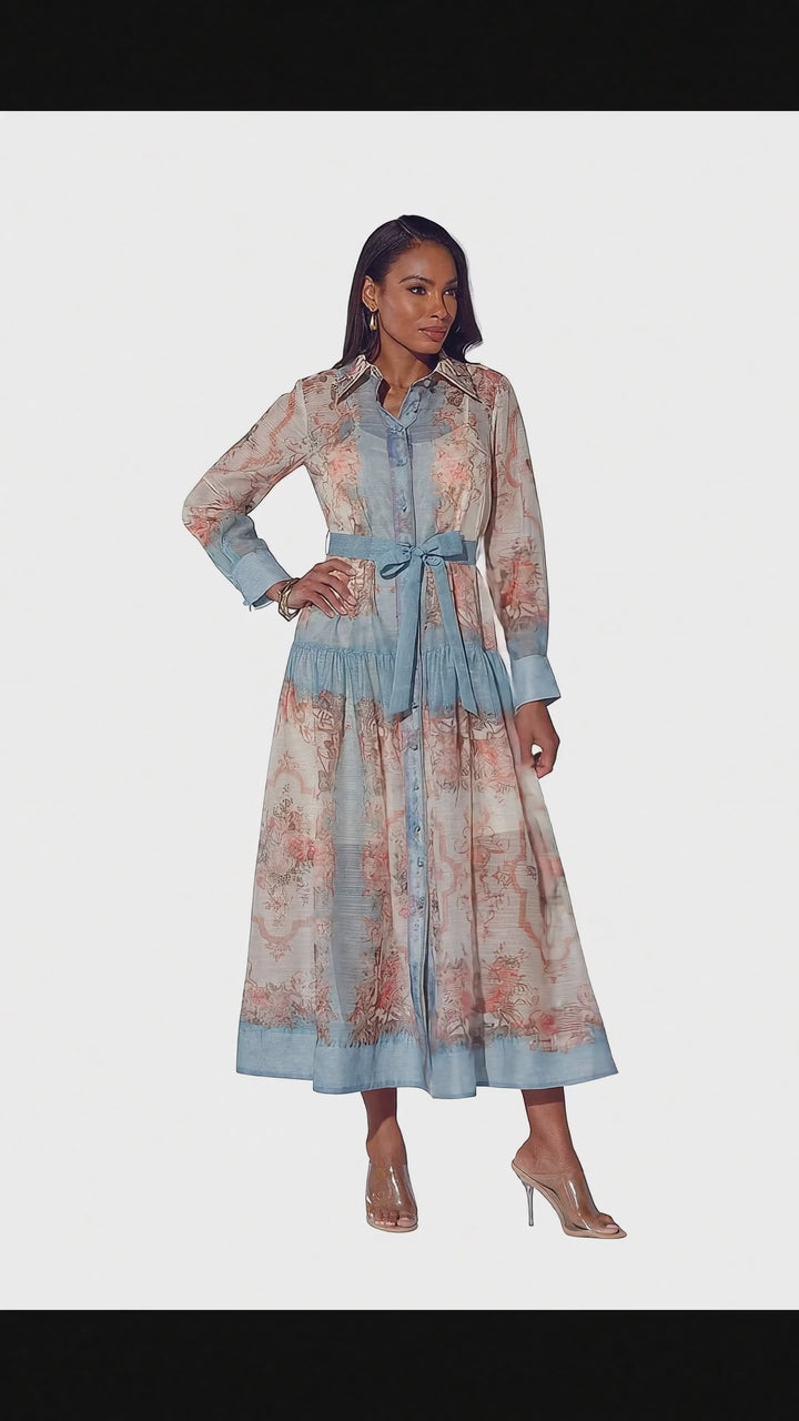 Sheerly Floral Pink Shirtdress by Studio EY