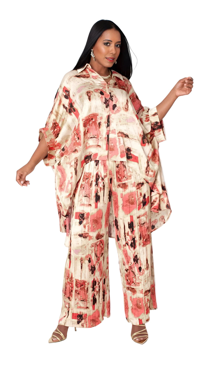 Printed Lounge Pant Set - 82797
