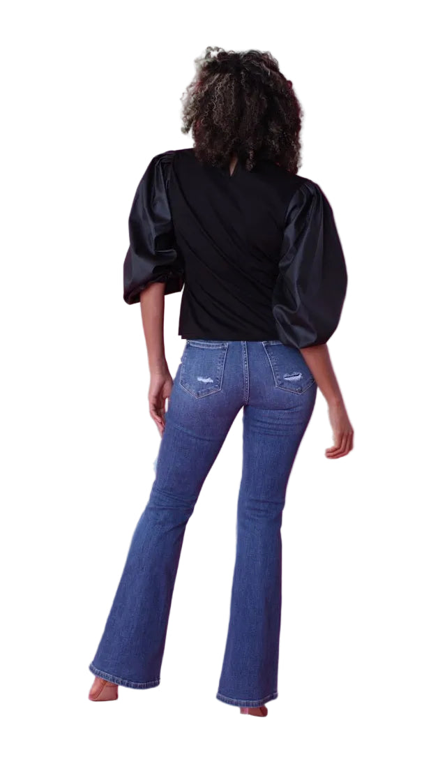 Puff Sleeve Graphic Top -82051