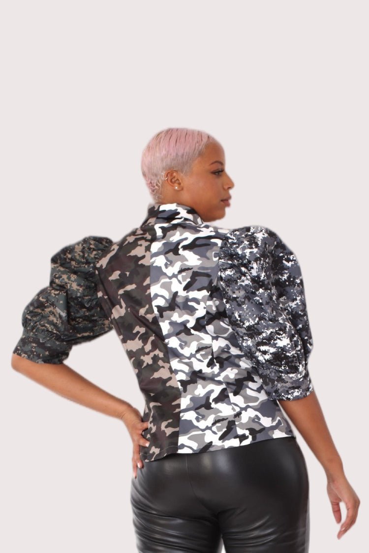 Puff Sleeve Tie Neck Blouse - 81838 - Especially Yours