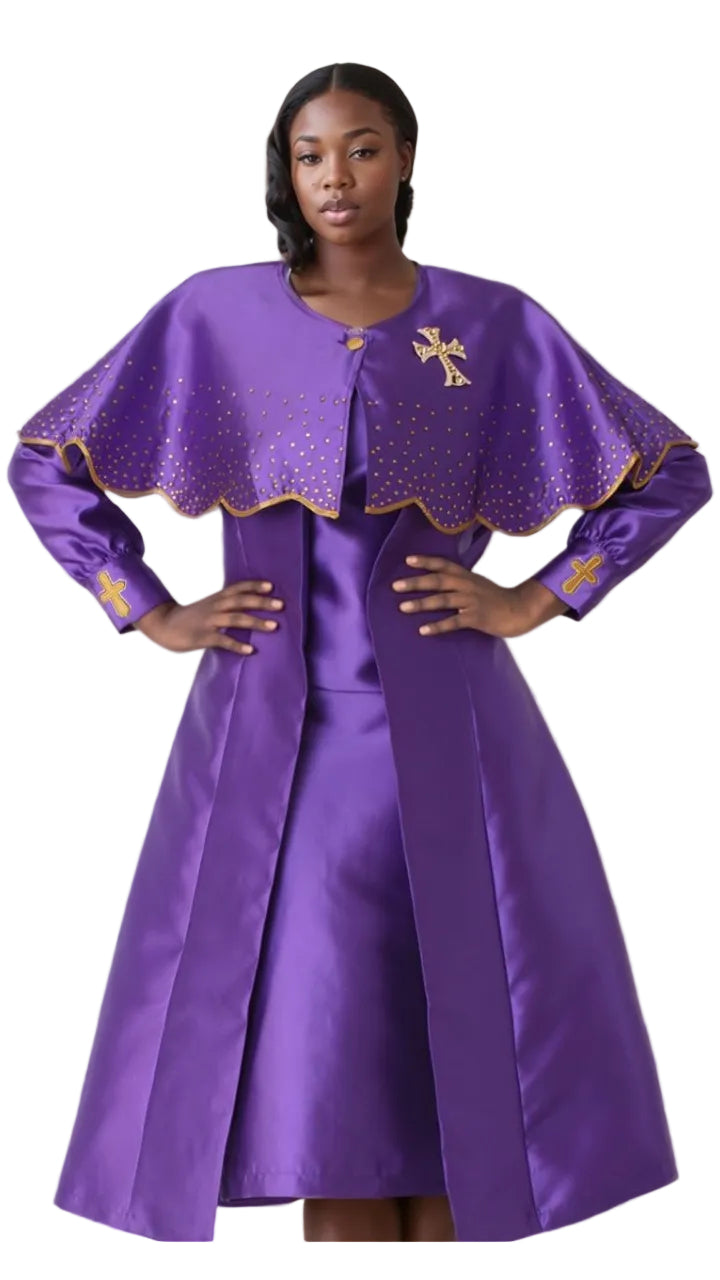 3-Piece Church Robe with Detachable Cape – 4866