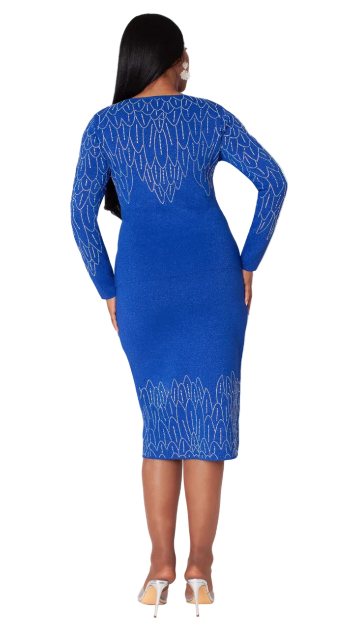 Radiant Rhinestone Knit Skirt Suit - 5382