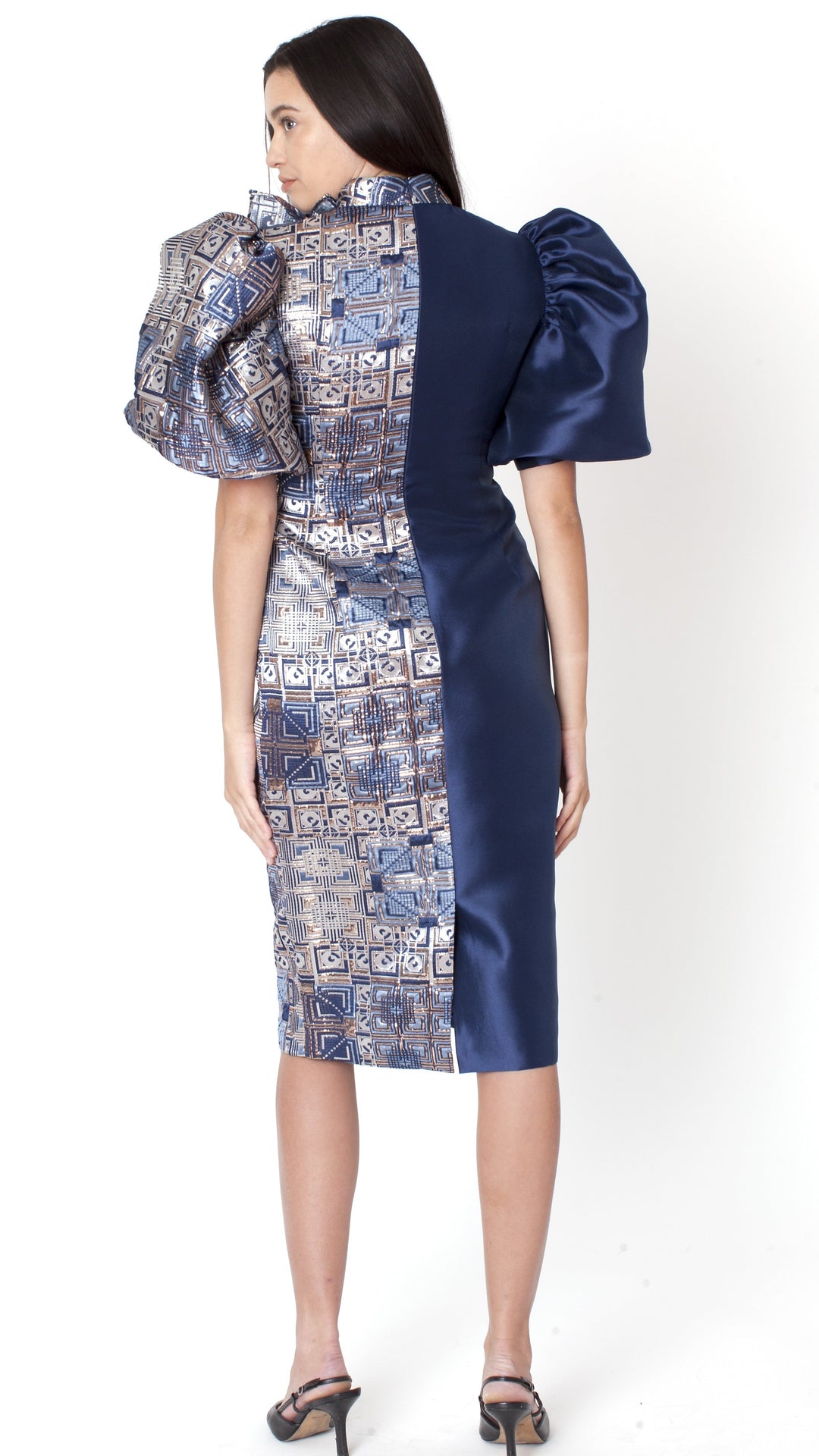Sculpted Mosaic Sheath Dress - 9848