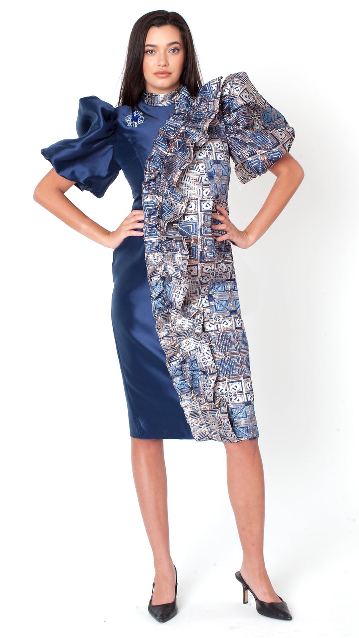 Sculpted Mosaic Sheath Dress - 9848