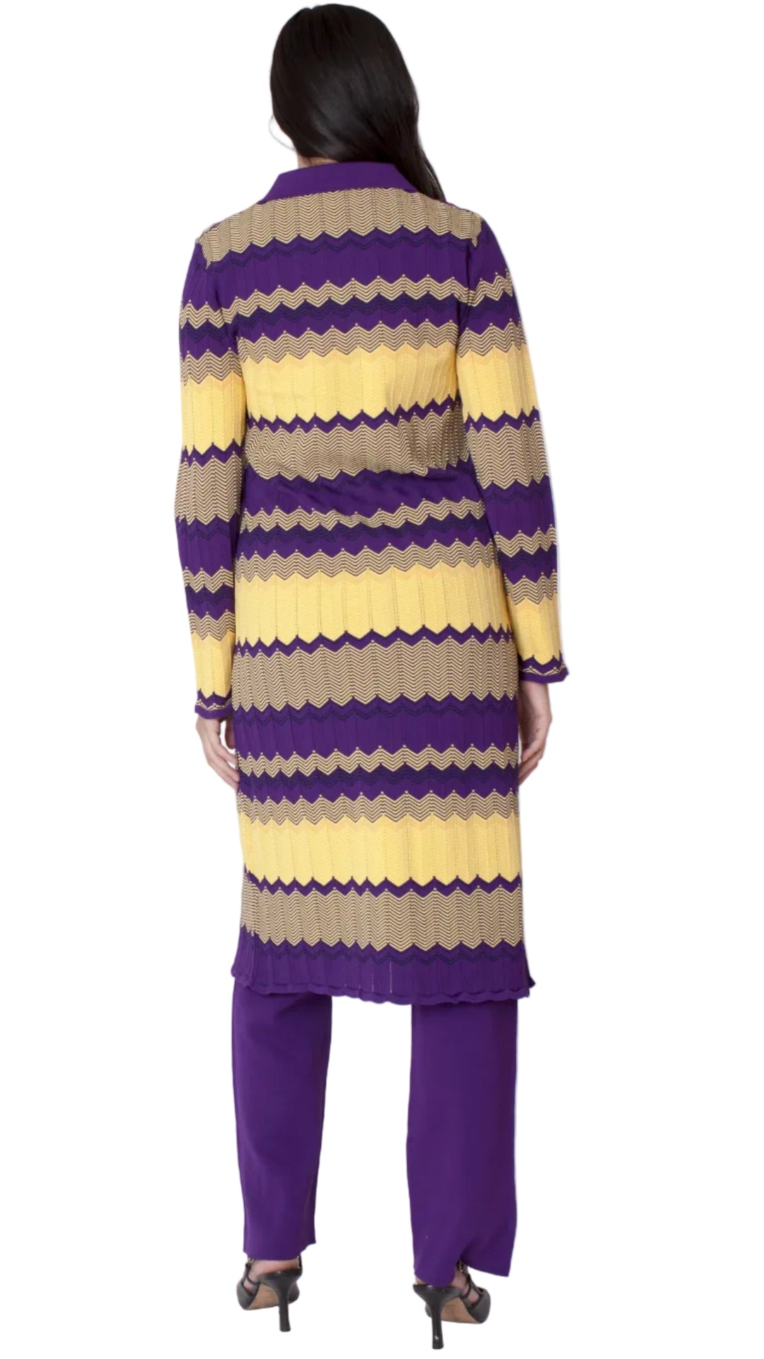 Striped Knit Duster Pant Set - 51014