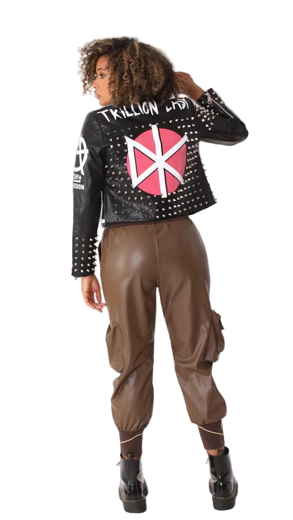 Studded Leather Jacket -81852