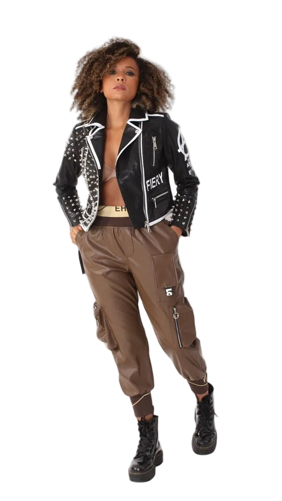 Studded Leather Jacket -81852