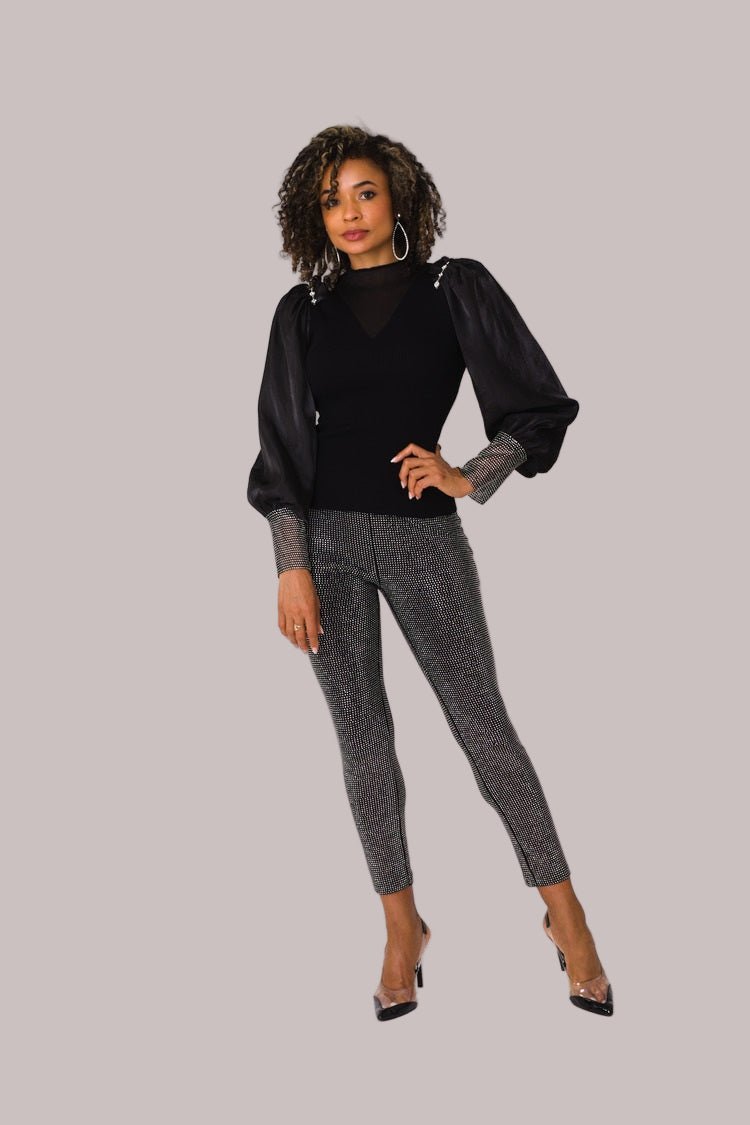 Suede Diamond Embellished Pants - 82023 - Especially Yours