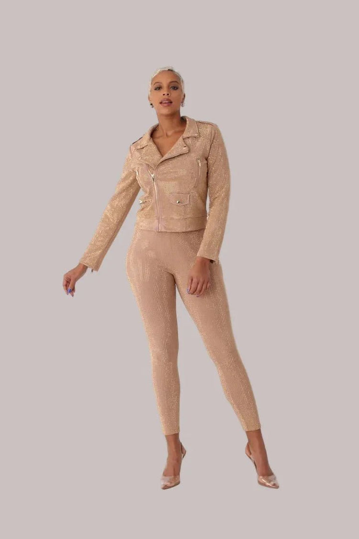 Suede Diamond Embellished Pants - 82023 - Especially Yours
