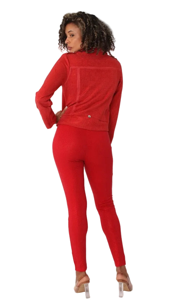 Suede Diamond Embellished Pants -82023