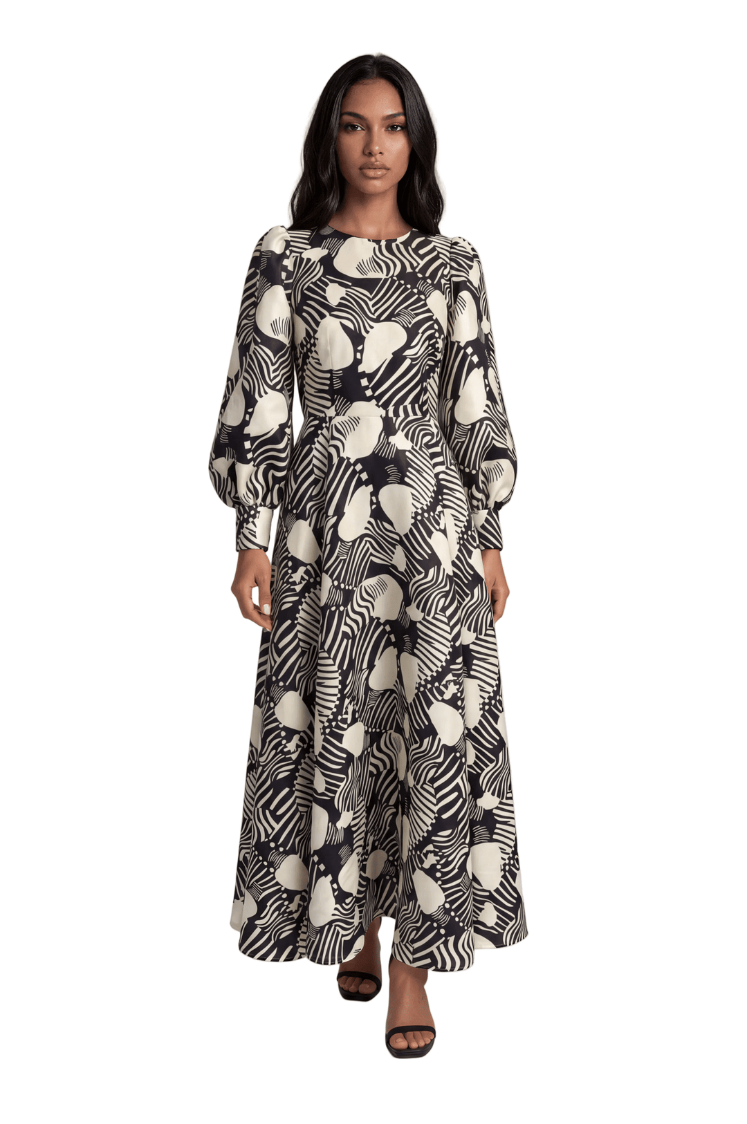 Brocade Dress with Bishop Sleeves - 4848 - Especially Yours