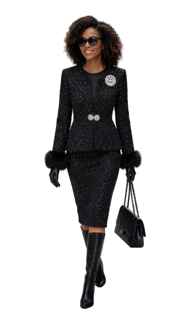 3-Piece Long Sleeve Mid-Length Skirt Suit 5085