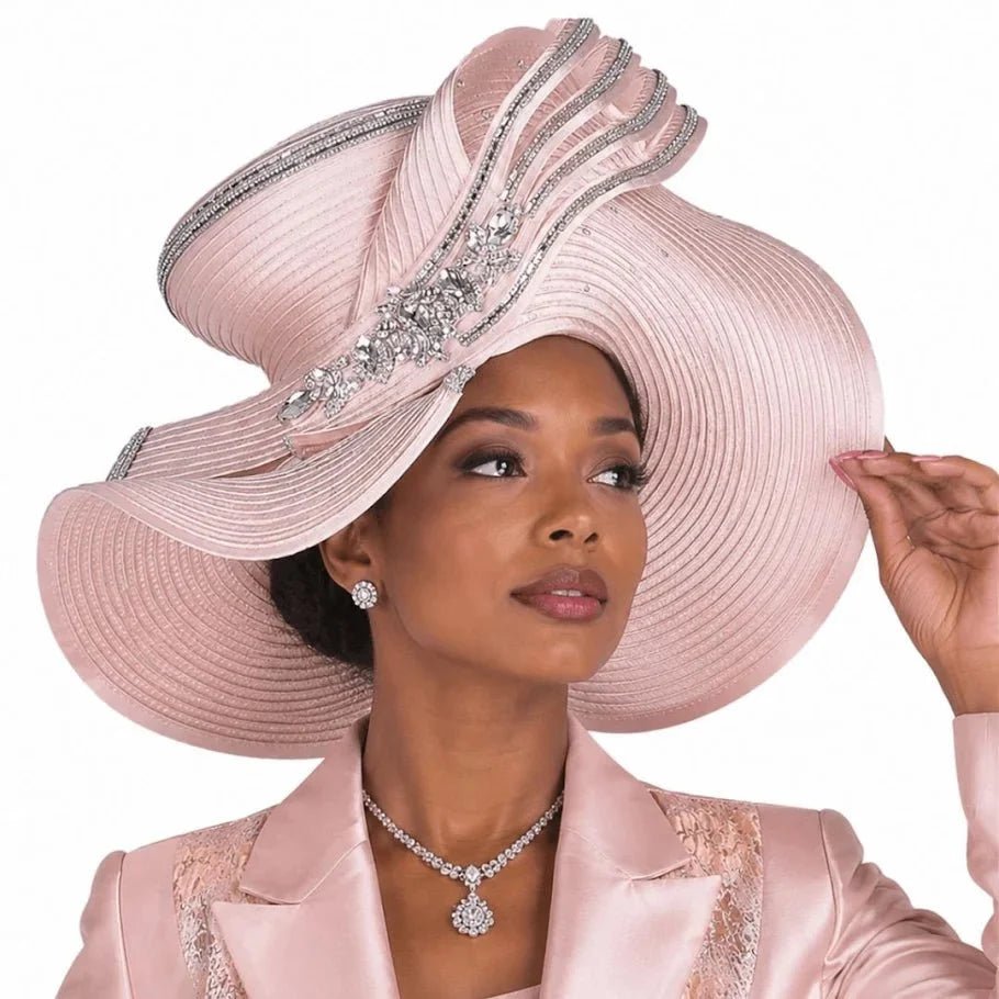 Chic Peach Elite Champagne H6265 Women's Statement Church Hat - Especially Yours