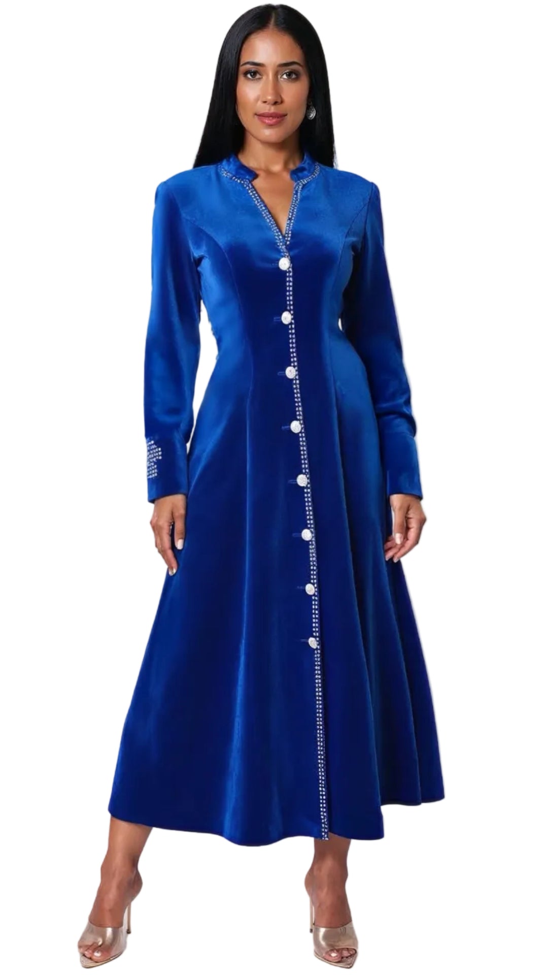 Velvet Church Robe with Crystal Trim - 41031