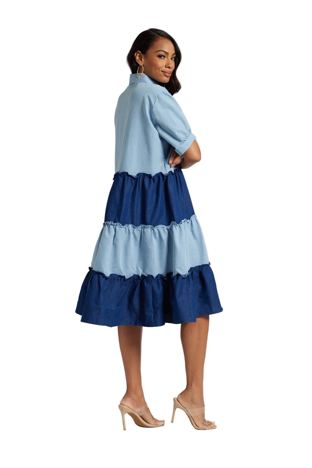 women’s chambray dress detail view