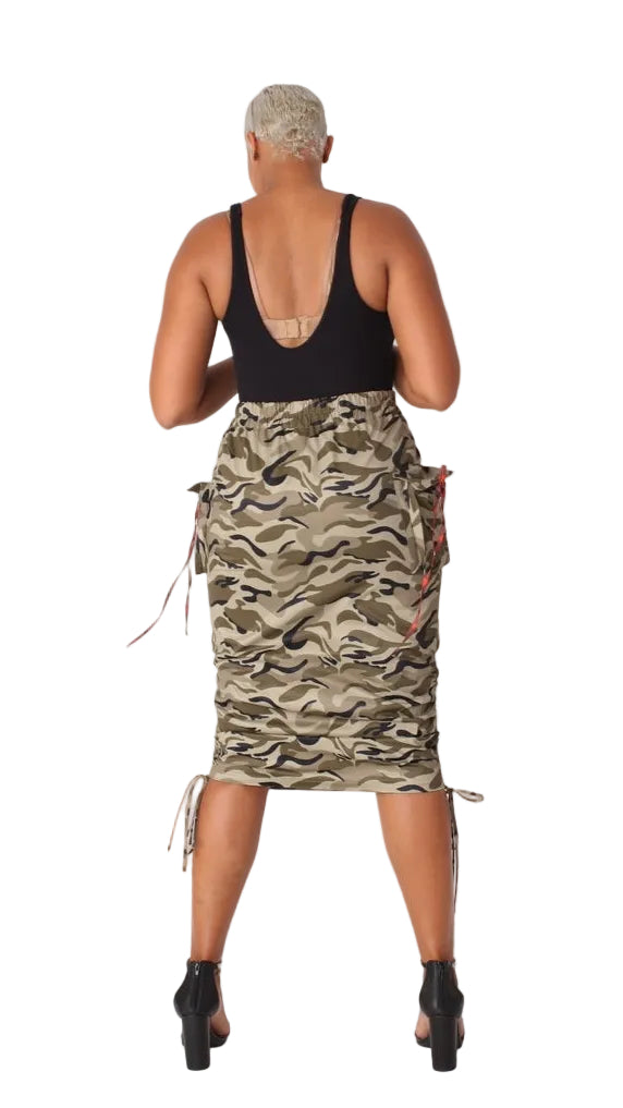 Woven Print Midi Skirt - 81927