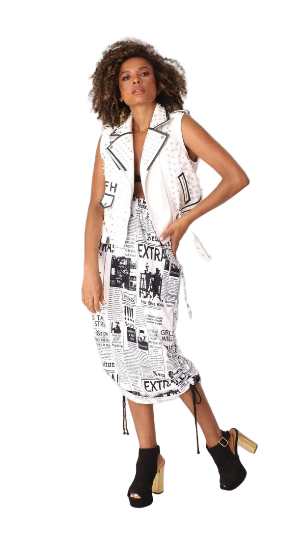 Woven Print Midi Skirt - 81927
